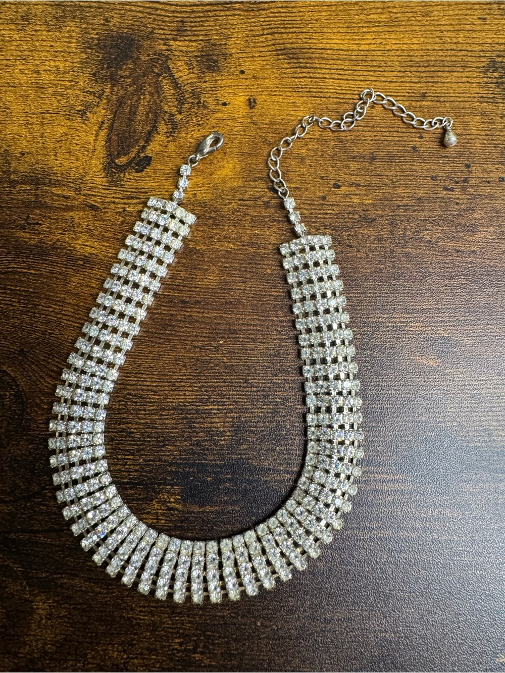Silver Crystal Statement Necklace - Women's Jewelry